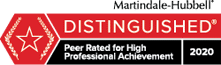 Martindale-Hubbell | Distinguished Peer Rated for High Professional Achievement | 2020